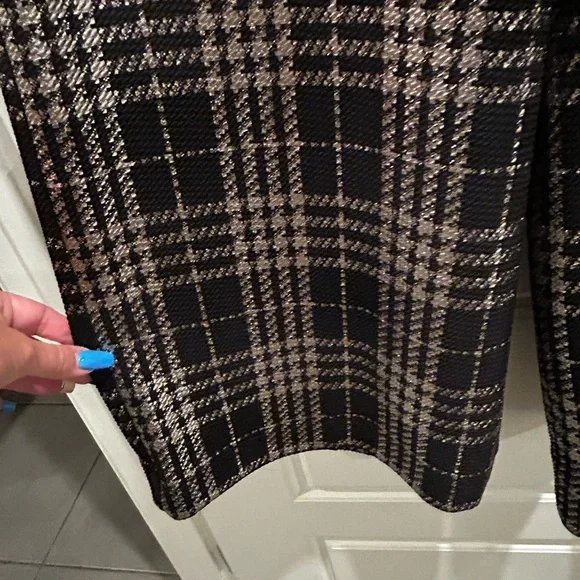 NY&CO Palazzo Pant Black Plaid Metallic 7th Avenue - Picture 7 of 15